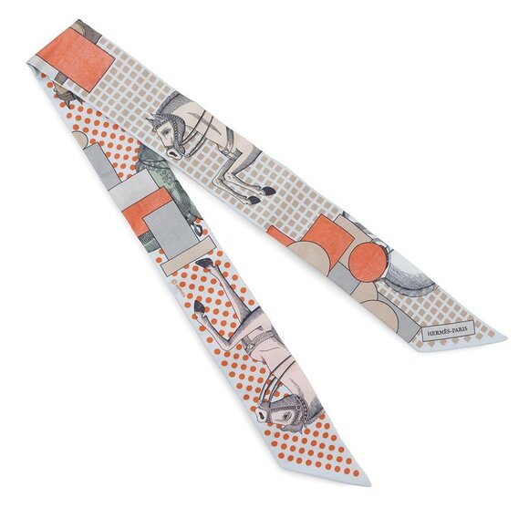 HERMES Twilly Cavalier en Form Silk HERMES Fall/Winter 2024 Silk100% Blue - Picture 3 of 4